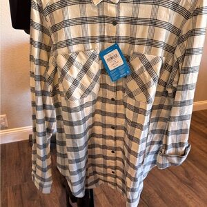 Columbia Black and White Casual Button Down Shirt